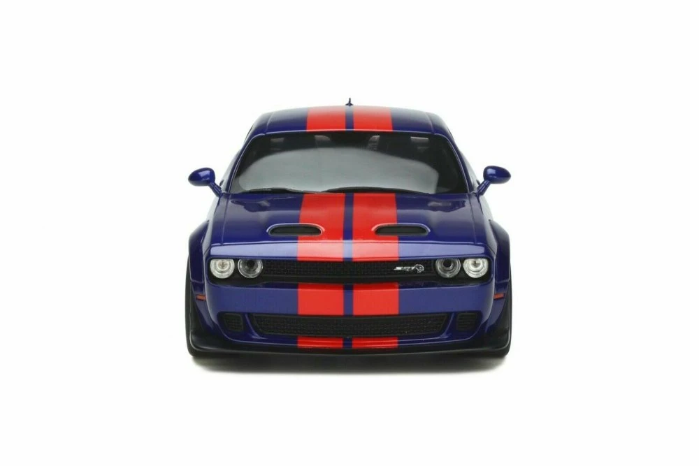 2021 Dodge Challenger Super Stock, Indigo Blue and Red - GT Spirit GT362 - 1/18 scale Resin Car