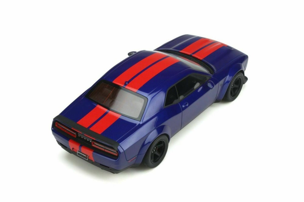 2021 Dodge Challenger Super Stock, Indigo Blue and Red - GT Spirit GT362 - 1/18 scale Resin Car