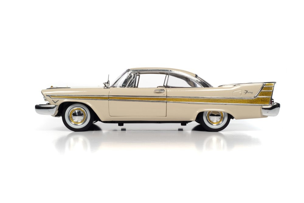 1957 Plymouth Fury Hardtop, Sand Dune White and Gold - Auto World