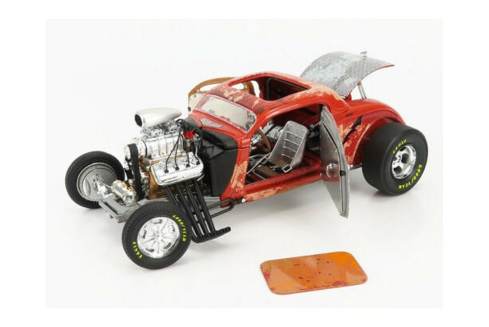 1934 Blown Altered Coupe, Rusted Steel Red - GMP 18979 - 1/18 scale Diecast Model Toy Car