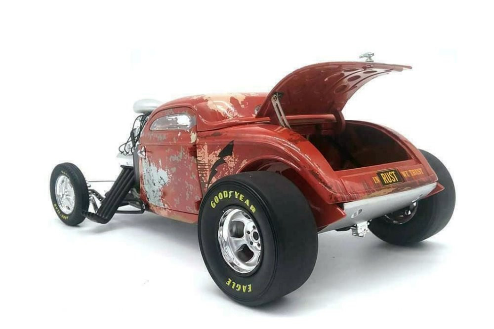 1934 Blown Altered Coupe, Rusted Steel Red - GMP 18979 - 1/18 scale Diecast Model Toy Car