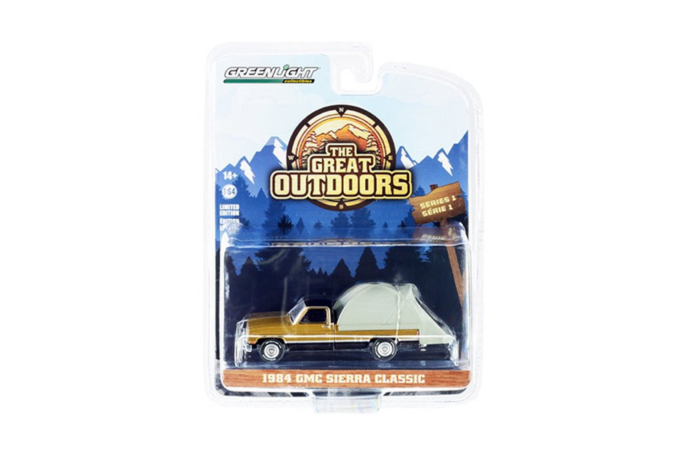 1984 GMC Sierra Classic Pickup with Modern Bed Tent,  38010C/48 1/64 scale Diecast Model Toy Car