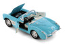 1957 Chevy Corvette Convertible, Light Blue - Welly 29393WBU - 1/24 scale Diecast Model Toy Car