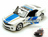 Diecast Police Car w/Police Figurines - 2010 Chevrolet Camaro Police, White with Blue & Gold - Showcasts 34208 - 1/24 Scale Diecast Model Toy Car