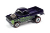 1981 Chevy Silverado 10 Fleetside, Purple Grape Metallic with Lime Flames - Johnny Lightning JLSP178/24A - 1/64 scale Diecast Model Toy Car