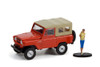 1975 Nissan Patrol and Backpacker Figurine, Orange and Tan -  97120A/48 - 1/64 scale Diecast Car