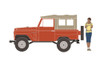 1975 Nissan Patrol and Backpacker Figurine, Orange and Tan -  97120A/48 - 1/64 scale Diecast Car