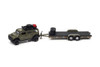 2004 Hummer H2 with Open Car Trailer, Medium Sage-  JLSP202/24A - 1/64 scale Diecast Model Toy Car