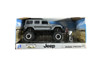 Jeep Wrangler Sahara w/ Dirt Bike and Figurine, Gray - New Ray 37446A - 1/18 scale Diecast Car