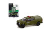 2021 Chevy Silverado LT Trail Boss Z71 w/ Camper, Green - Greenlight 30318 - 1/64 scale Diecast Car
