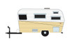 1959 Siesta Travel Trailer, White and Yellow - Greenlight 34110A - 1/64 scale Diecast Car