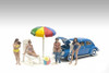 Beach Chair & Umbrella, Multi - American Diorama 76417 - 1/24 scale Figurine - Diorama Accessory