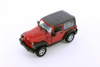 2007 Jeep Wrangler Rubicon Hardtop, Red - Welly 22489HWR - 1/24 scale Diecast Model Toy Car