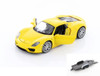Diecast Car w/Trailer - Porsche 918 Spyder Hardtop, Yellow - Welly 24055HC/4D - 1/24 scale Diecast Model Toy Car