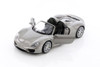 Diecast Car w/Trailer - Porsche 918 Spyder Convertible, Silver - Welly 24055CWSV - 1/24 scale