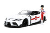 2020 Toyota Supra w/ Rick Hunter Figurine, White - Jada Toys 33685 - 1/24 scale Diecast Car