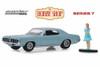 1970 Mercury Cougar with Woman Dress, Light Blue - Greenlight 97070B/48 - 1/64 scale Diecast Car