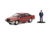 1989 Ford Taurus w/ Sales Associate in Suit, Red - Greenlight 97130D - 1/64 scale Diecast Car