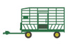 Bale Throw Wagon, Green - Greenlight 48060F/48 - 1/64 scale Diecast Model Toy Car