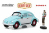 Volkswagen Beetle, Turquoise w/white - Greenlight 97040F/48 - 1/64 Scale Diecast Model Toy Car