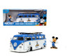 Diecast Car w/Display Case - 1962 Volkswagen T1 Bus w/ Mickey Mouse Figure  - Jada Toys 33179 - 1/24 scale Diecast Car