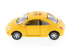 I Love New York Volkswagen New Beetle Hard Top, Yellow - Kinsmart 5028D-ILNY - 1/32 Scale Diecast Model Toy Car