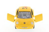 I Love New York Volkswagen New Beetle Hard Top, Yellow - Kinsmart 5028D-ILNY - 1/32 Scale Diecast Model Toy Car