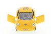 I Love New York Volkswagen New Beetle Hard Top, Yellow - Kinsmart 5028D-ILNY - 1/32 Scale Diecast Model Toy Car