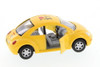 I Love New York Volkswagen New Beetle Hard Top, Yellow - Kinsmart 5028D-ILNY - 1/32 Scale Diecast Model Toy Car