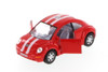 I Love New York Volkswagen New Beetle Hard Top, Red - Kinsmart 5028D-ILNY - 1/32 Scale Diecast Model Toy Car