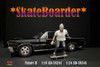 Skateboarder Figure II, White and Black - American Diorama 38341 - 1/24 scale Figurine - Diorama Accessory