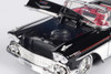 Diecast Car w/Display Case - 1958 Chevy Impala Convertible, Black/White - Motor Max 79025WLWK - 1/24 Scale Diecast Car