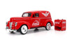 Diecast Car w/Display Case - 1940 Ford Sedan Cargo Van w/Vending Machine, Coca-Cola, Motor City Classics, 1/24 Scale Diecast Car