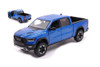 Diecast Car w/Display Case - 2019 Dodge Ram 1500 Crew Cab Rebel Pickup Truck, Blue - Motor Max 79358BU - 1/27 Scale Diecast Car