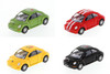 I Love New York Volkswagen New Beetle Hard Top, SET OF 4 -  Kinsmart 5028W-ILNY - 1/32 Scale Diecast Model Toy Cars