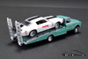 1967 Chevy Ramp Truck with 1971 Chevy Camaro Z/28, Turquoise with White and Black - Greenlight 51247 - 1/64 Scale Diecast Model Toy Car