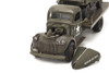 1941 Chevy Military Flatbed w/ Jeep Willys, Green - New Ray SS-61053B - 1/32 scale Diecast Car