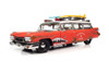 1959 Cadillac Eldorado Ambulance (Weathered), Red - Auto World AW312 - 1/18 Scale Diecast Car