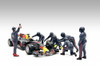Formula One F1 Pit Crew Team Blue Set III, Blue - American Diorama 76558 - 1/18 Scale Figurine