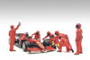 Formula One F1 Pit Crew Team Red Set III, Red - American Diorama 76556 - 1/18 Scale Figurine