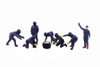 Formula One F1 Pit Crew Team Blue Set III, Blue - American Diorama 38390 - 1/43 Scale Figurines