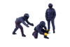Formula One F1 Pit Crew Team Blue Set III, Blue - American Diorama 38390 - 1/43 Scale Figurines