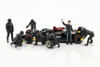 Formula One F1 Pit Crew Team Black Set III, Black - American Diorama 38389 - 1/43 Scale Figurines