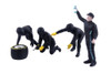 Formula One F1 Pit Crew Team Black Set III, Black - American Diorama 38389 - 1/43 Scale Figurines