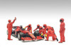 Formula One F1 Pit Crew Team Red Set III, Red - American Diorama 38388 - 1/43 Scale Figurines