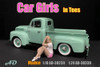 Car Girl in Tee Madee Figure, White and Pink - American Diorama 38239 - 1/18 scale Figurine - Diorama Accessory