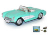 Diecast Car w/Rotary Turntable - 1957 Chevy Corvette Convertible, Turquoise 1/24 Scale Diecast Car