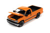 2002 Chevy Silverado, Orange - Johnny Lightning JLSP281/24A - 1/64 Scale Diecast Model Toy Car