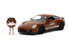 Porsche 911 Turbo w/Brown M&M Figure, Brown - Jada Toys 34624 - 1/24 Scale Diecast Model Toy Car