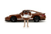 Porsche 911 Turbo w/Brown M&M Figure, Brown - Jada Toys 34624 - 1/24 Scale Diecast Model Toy Car